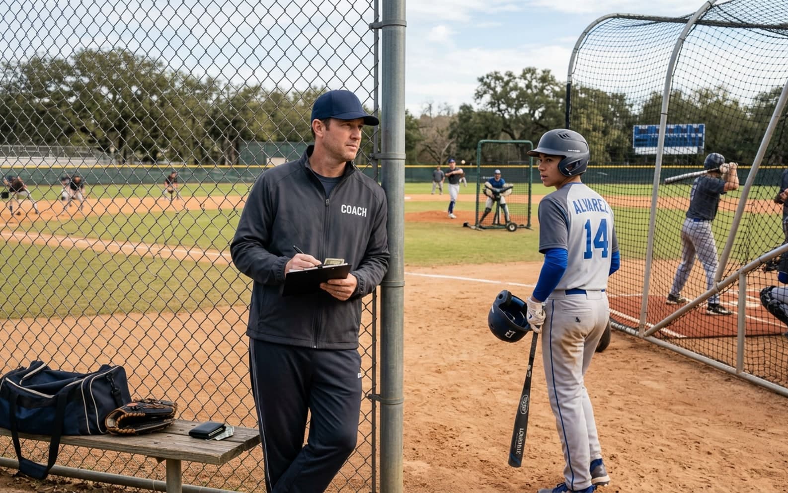 Baseball-Coach beendet eine Session