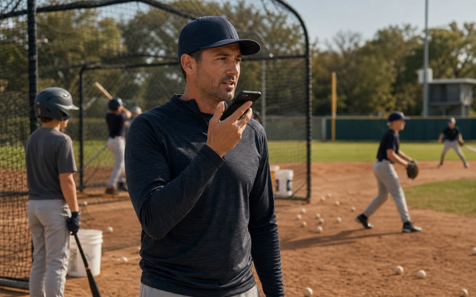 Baseball-Coach prüft KI-Notizen
