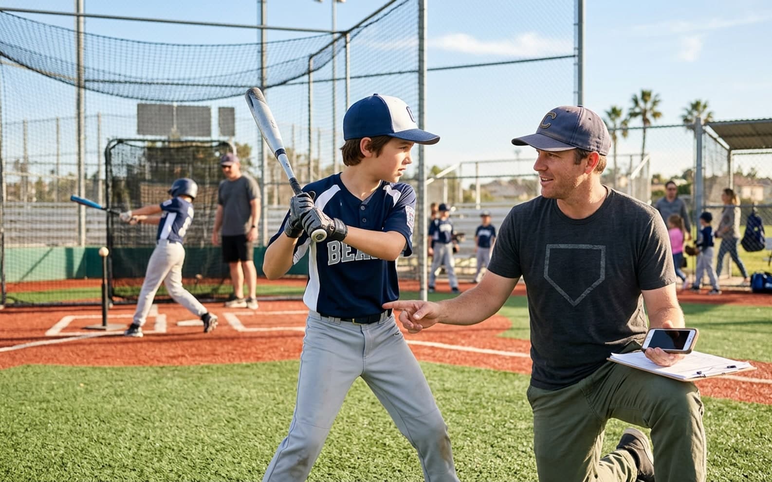 Baseball-Coach am Baseball-Diamond