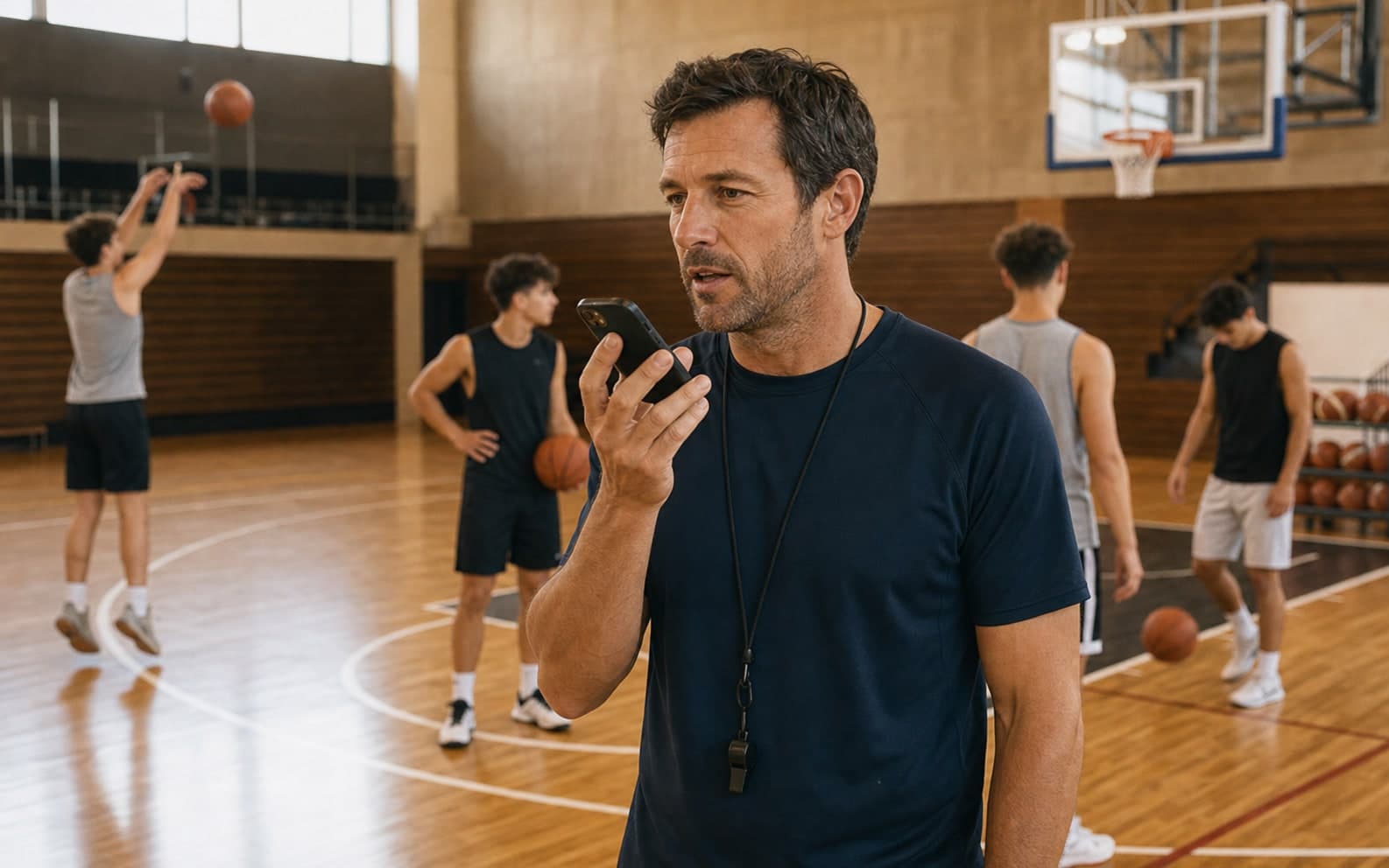 Basketball-Coach prüft KI-Notizen