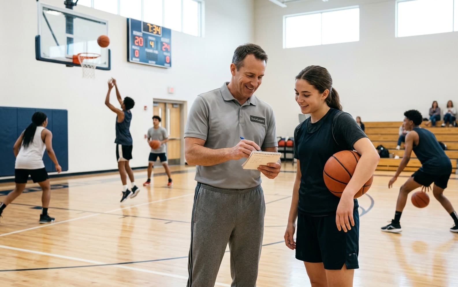 Basketball-Paketstand auf einem Smartphone