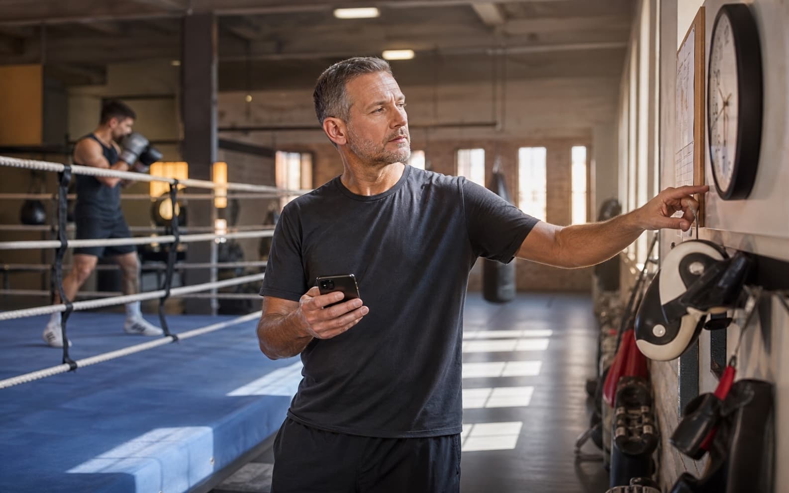 Boxing coach planning open gym times with a synced calendar