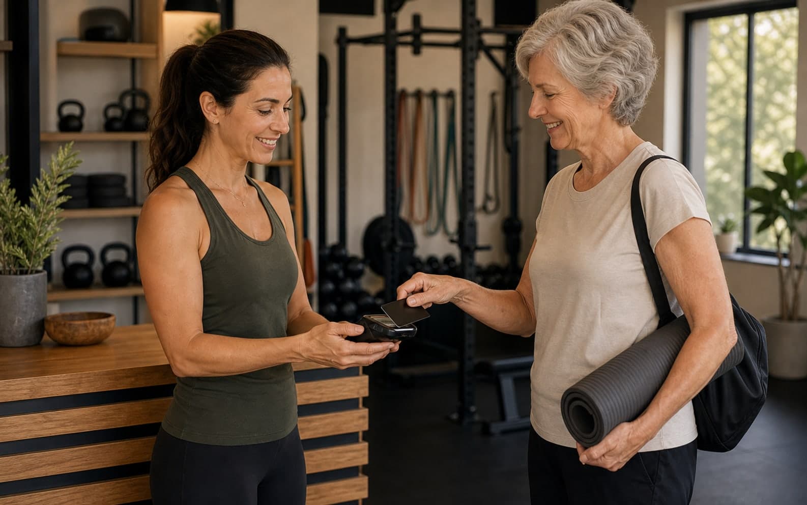 Personal Trainer prüft Paid-Status