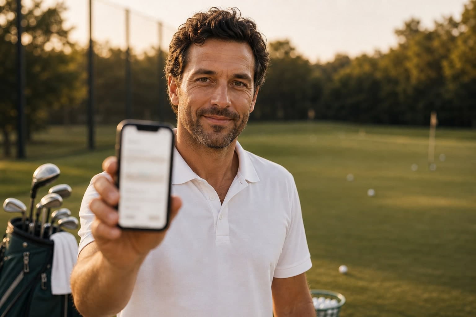 Preview sheet of a golf coach page with profile photo and gallery