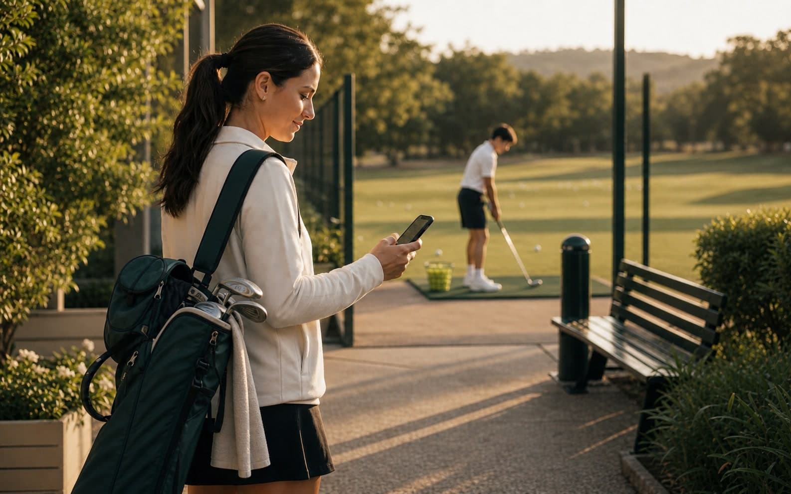 Phone showing a golf lesson reminder