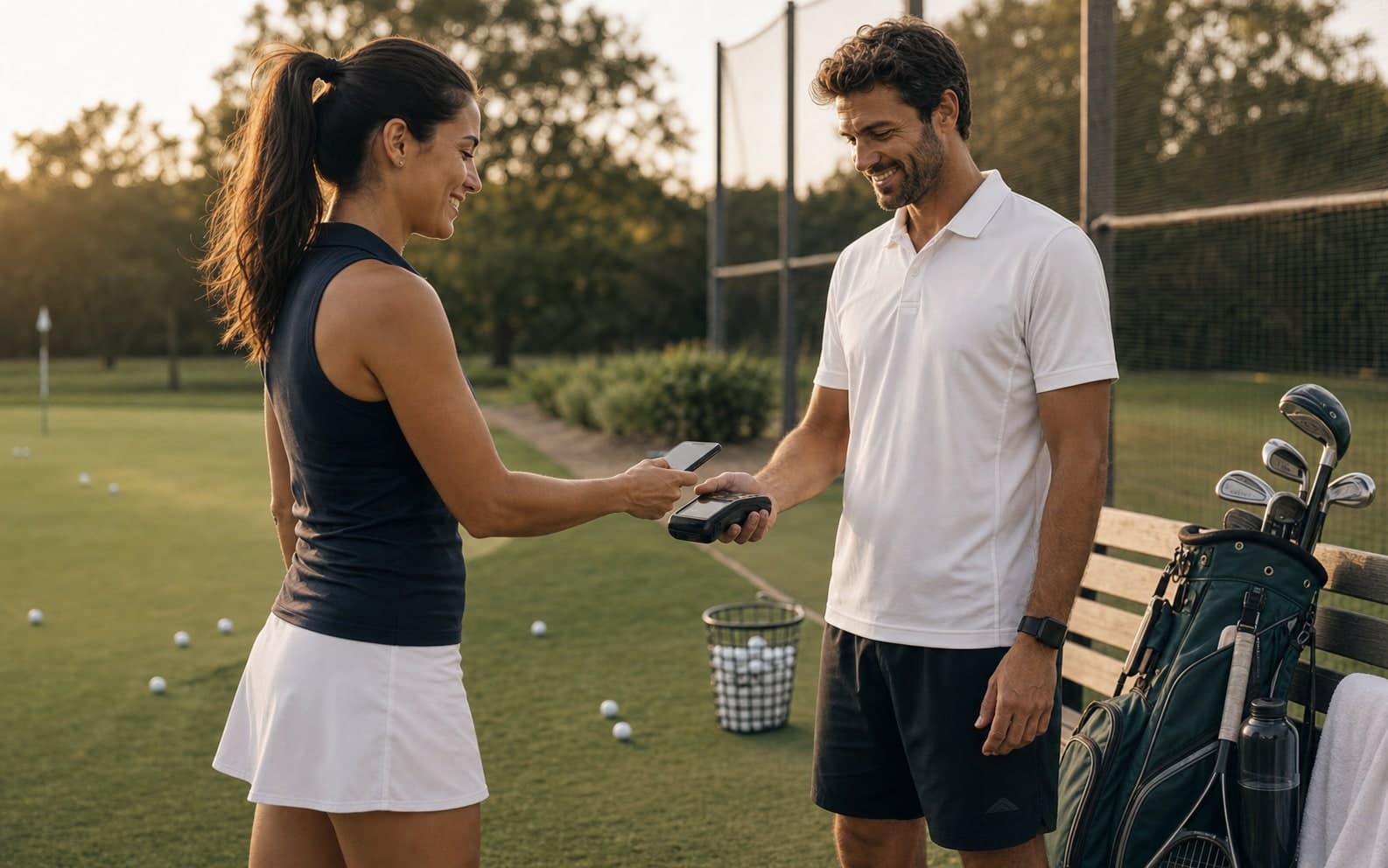 Golf coach checking payment status
