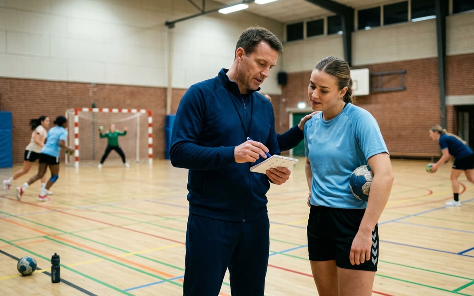 Notizbuch mit Handball-Paketstand