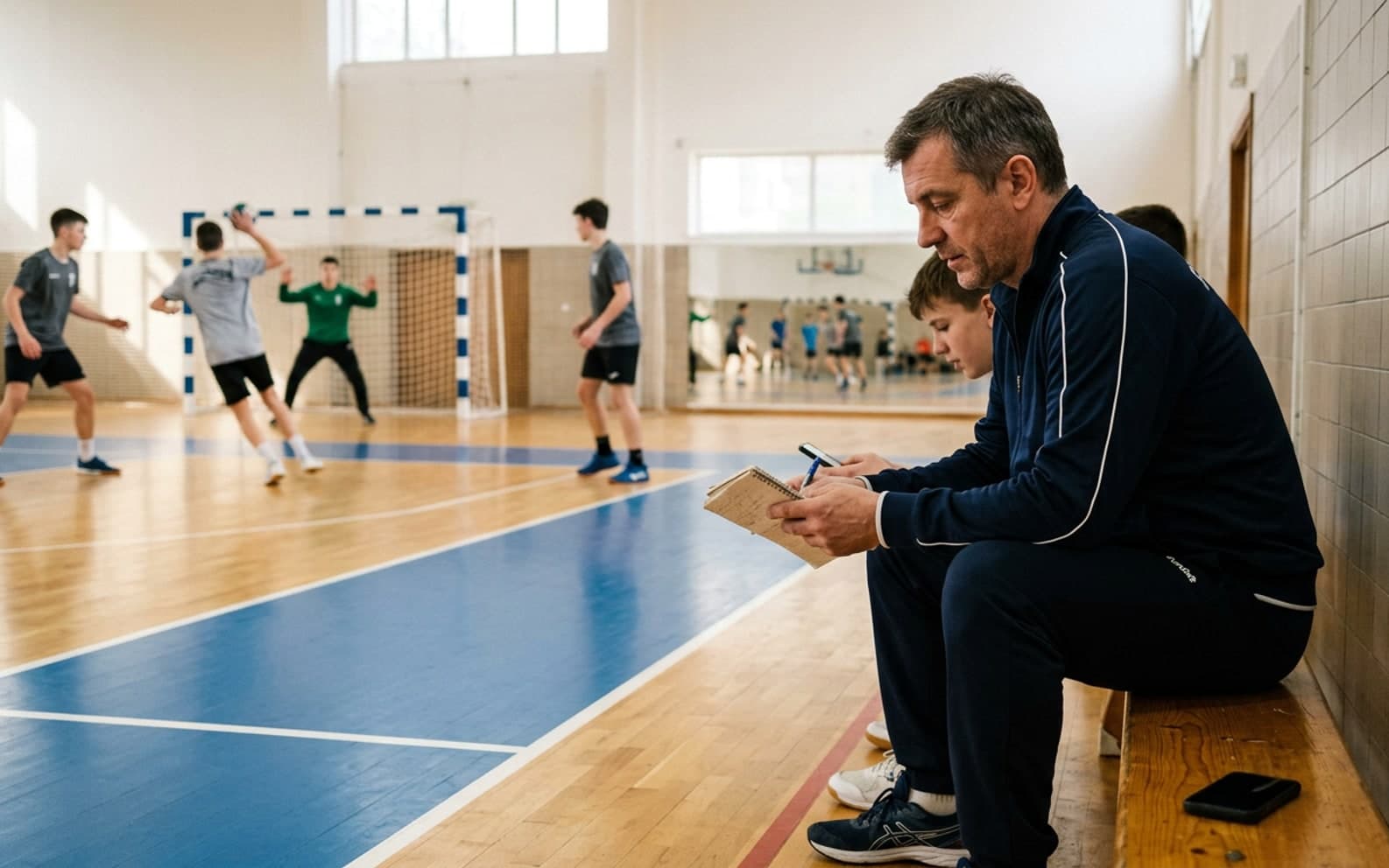 Handball-Coach beendet eine Session
