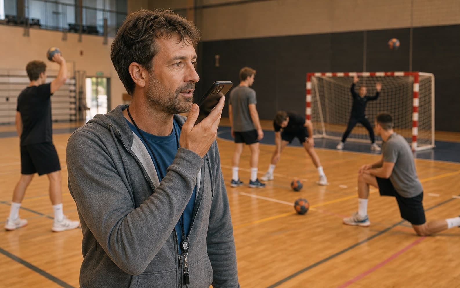 Handball-Coach prüft KI-Notizen