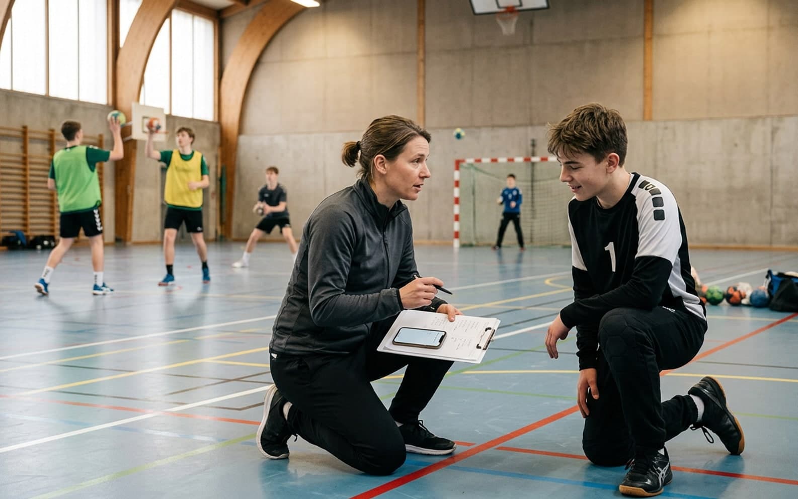Handball-Coach-Kalender mit verfügbaren Zeiten