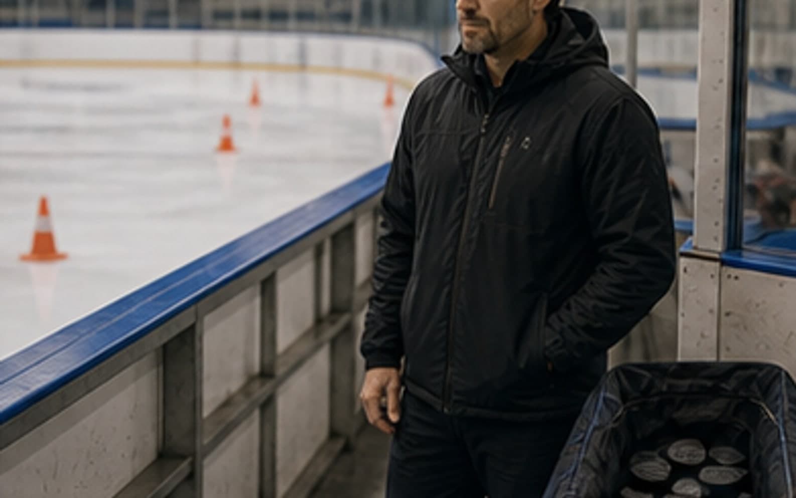 Empty rink for a missed ice hockey session