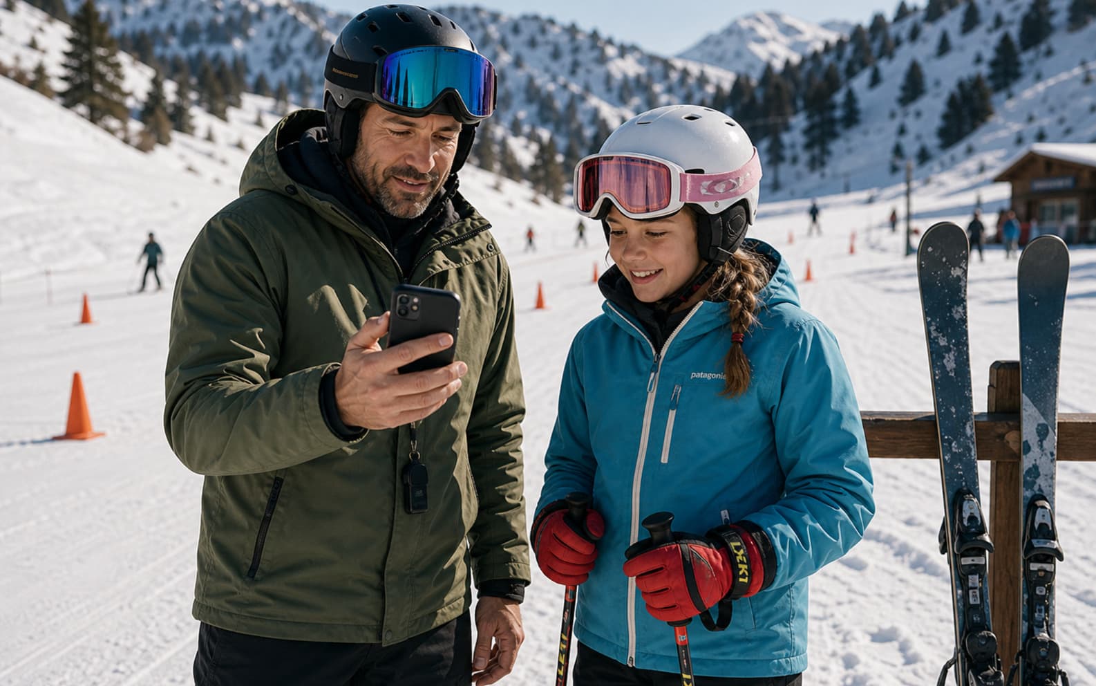 ski coach in a slope setting