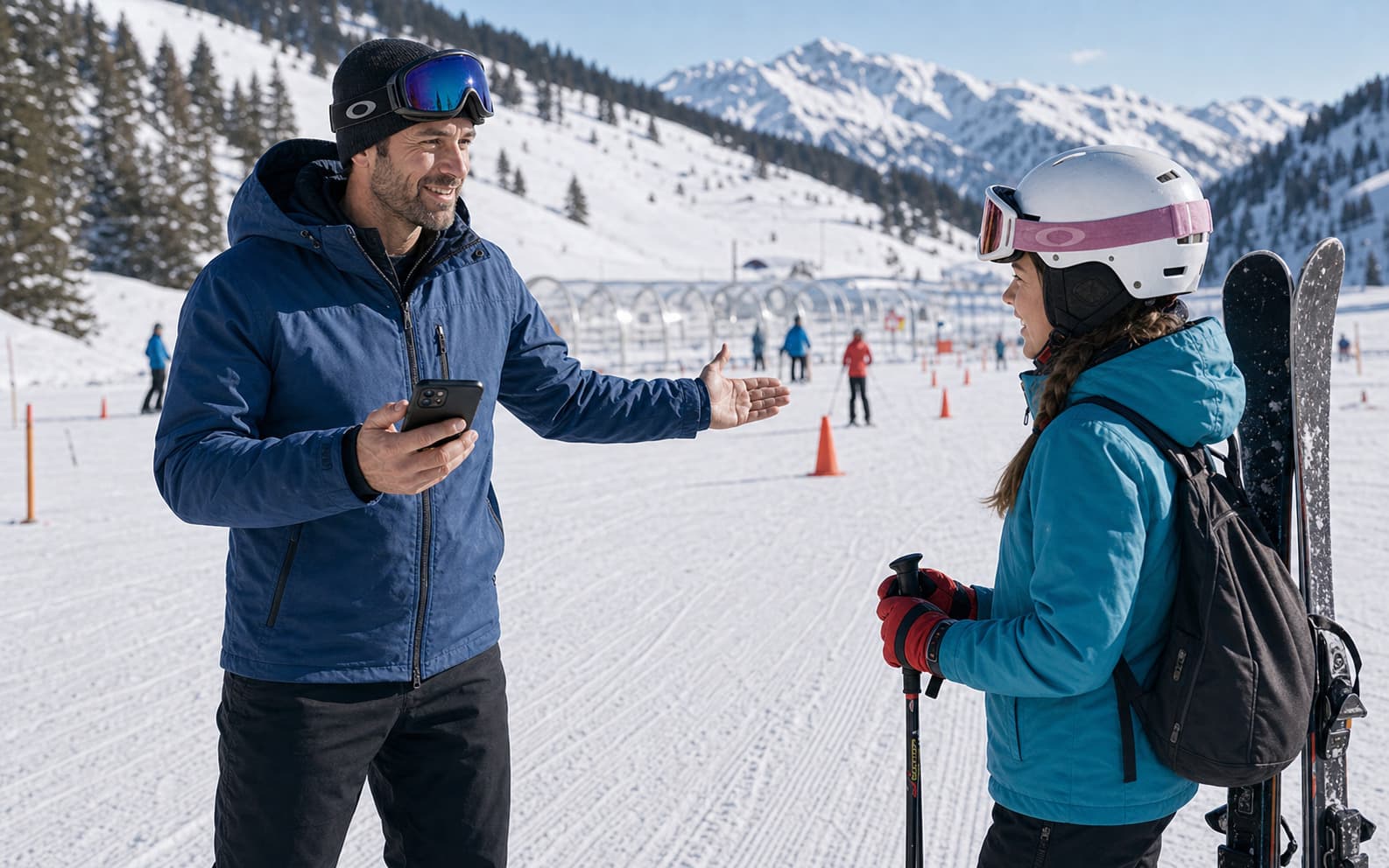 Phone showing a skiing reminder
