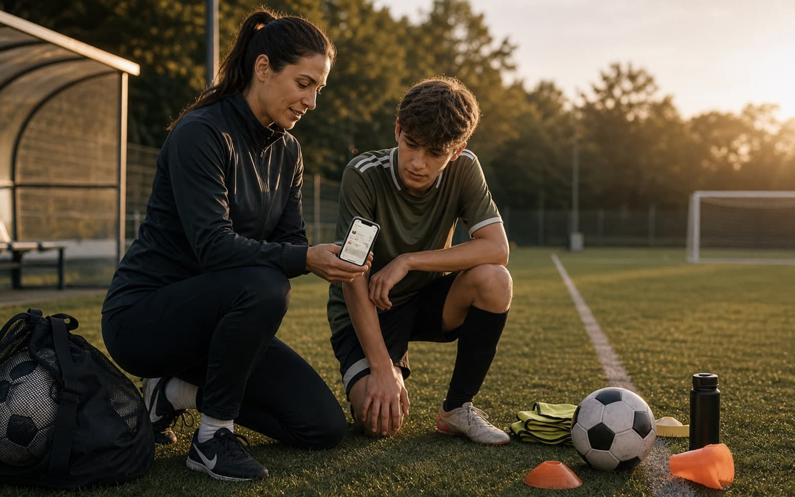 Soccer training pack balance on a phone