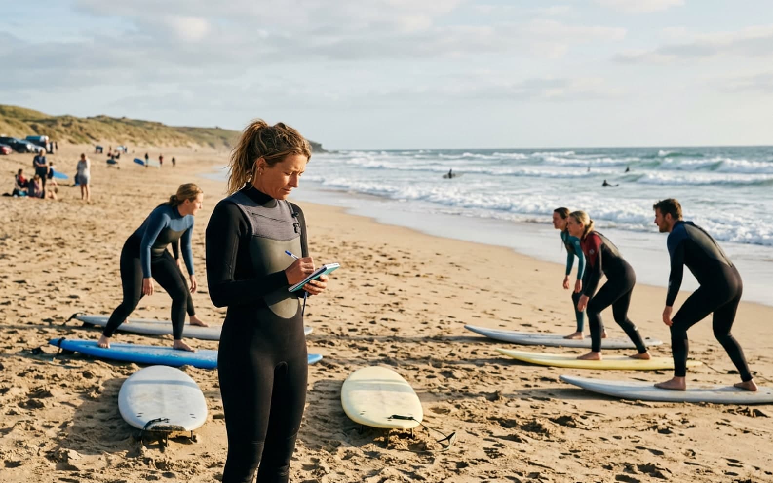 Surfen-Coach beendet eine Session