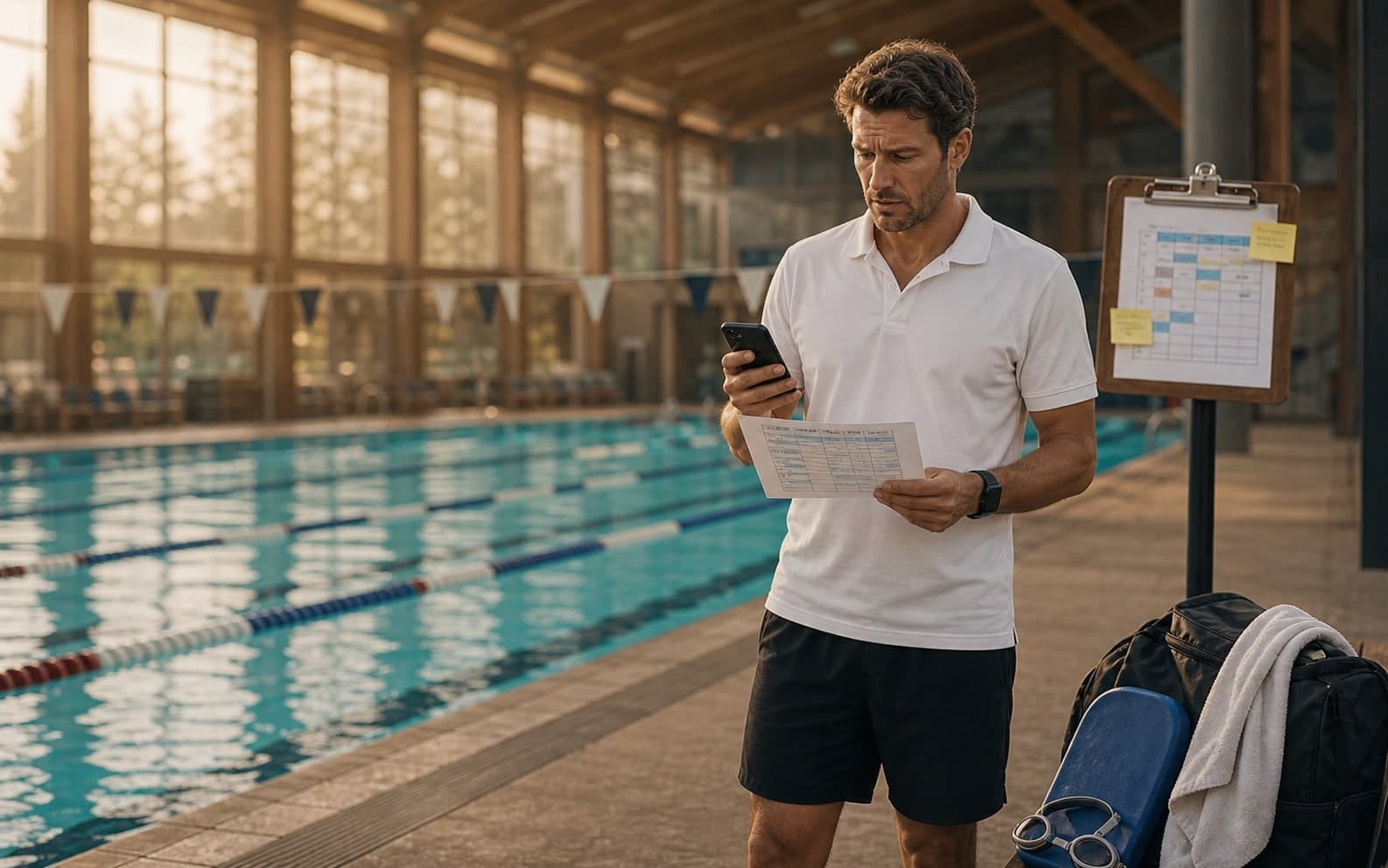 Schwimmcoach-Kalenderkonflikt mit Bahnzeit