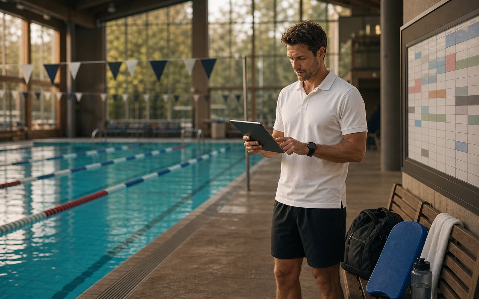 Schwimmcoach-Kalender mit verfügbaren Pool-Stunden