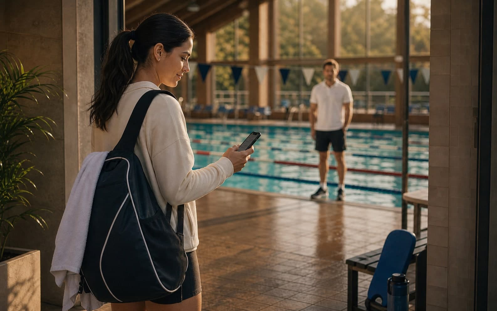 Smartphone mit einer Schwimmstunden-Erinnerung