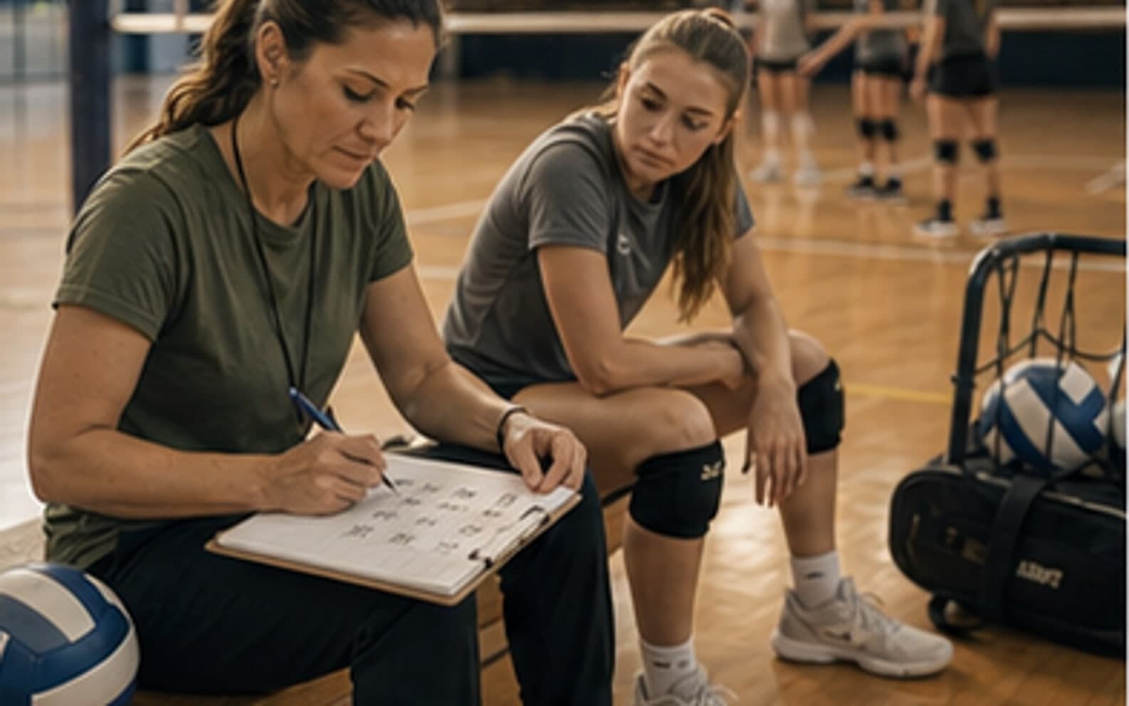 Notebook with volleyball package tally
