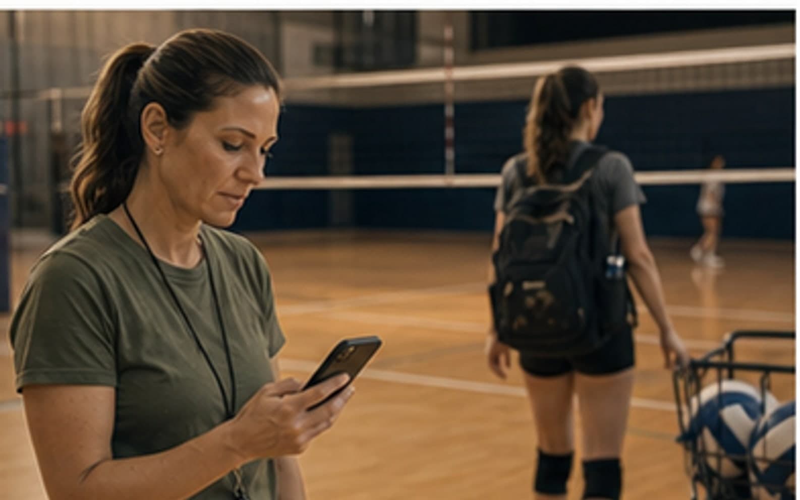 volleyball coach finishing a volleyball session