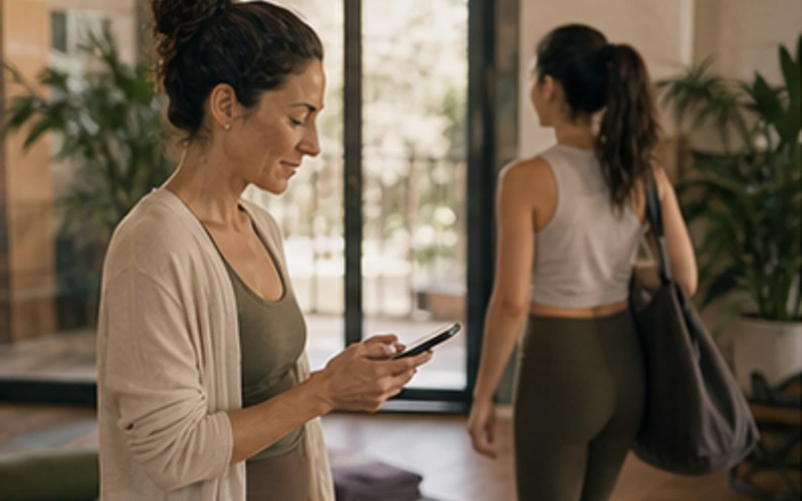 Yoga-Coach beendet eine Yoga-Session