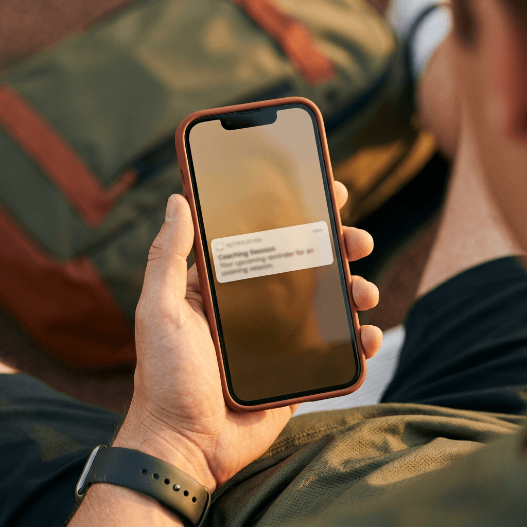 Schüler erhält dezente Termin-Erinnerung auf dem Handy